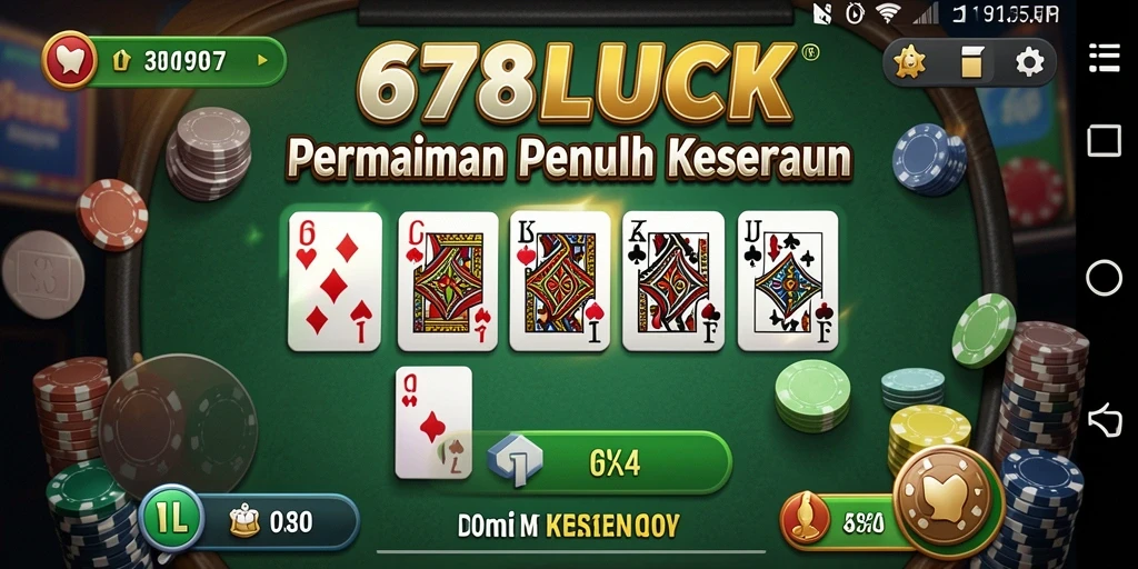 Screenshot utama menunjukkan gameplay seru Domino di 678LUCK.