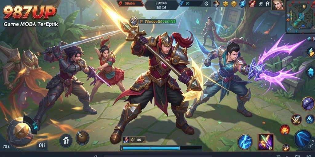 Gameplay seru dalam 987UP yang penuh strategi.