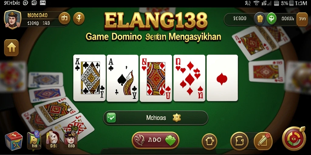 Tampilan gameplay Domino yang seru di ELANG138.