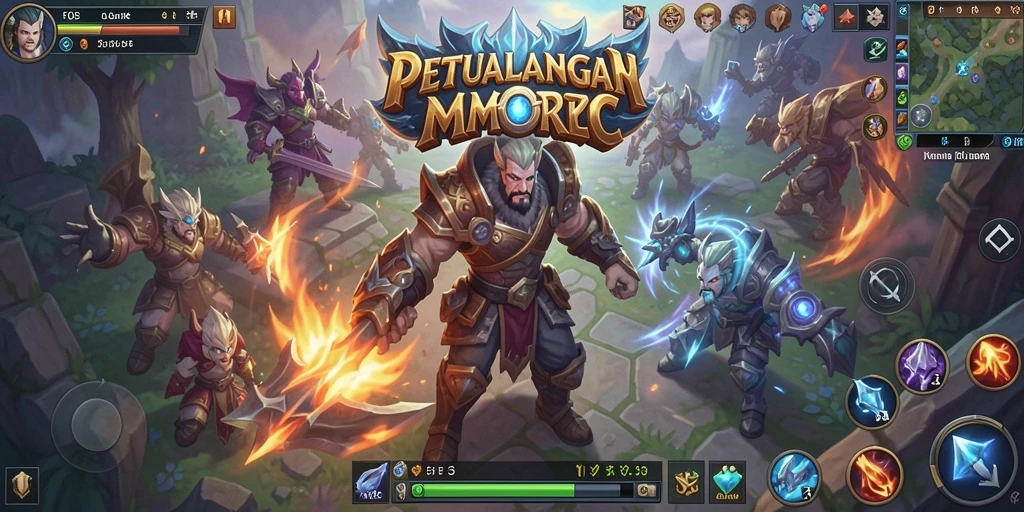 Tampilan gameplay F08 yang menampilkan pertempuran epik di dunia MMORPG.