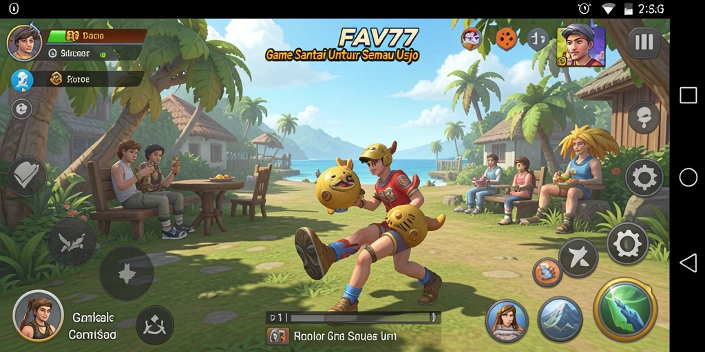 Screenshot FAV77 menampilkan gameplay yang mendebarkan dan penuh warna.