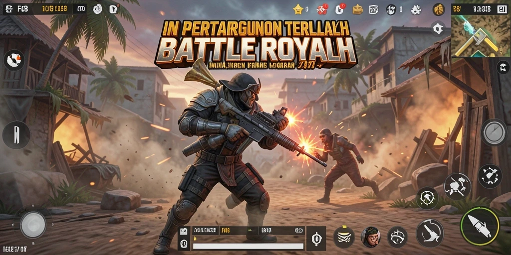 Tangkapan layar FO8 menampilkan aksi seru dalam pertempuran Battle Royale.