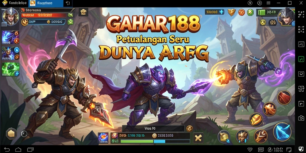 Screenshot gameplay GAHAR188 yang menunjukkan pertarungan seru di dunia fantasi.