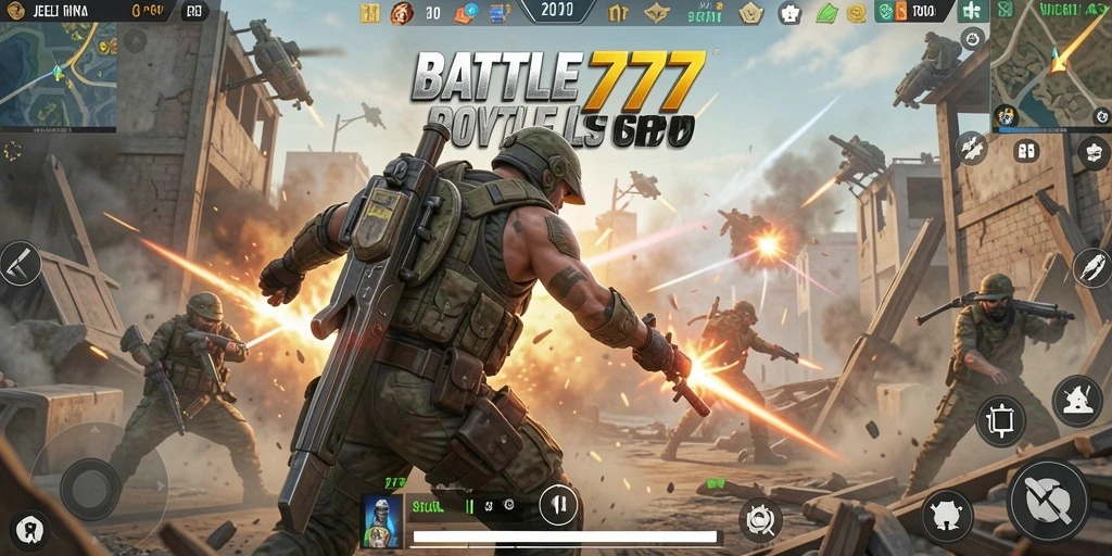 Gameplay intens dan seru dari JELAS777 Battle Royale.