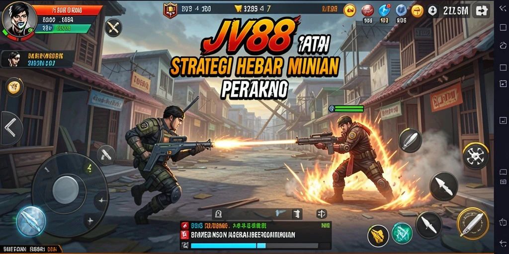 Tangkapan layar menunjukkan momen intens dalam permainan JV88 yang strategis.