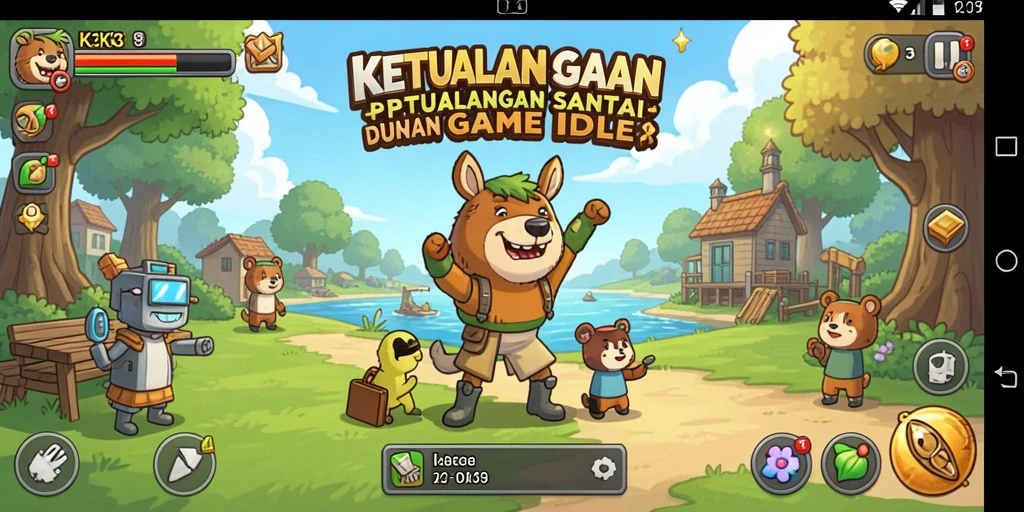 Tampilan gameplay K3K3 yang menarik saat karakter berkembang.
