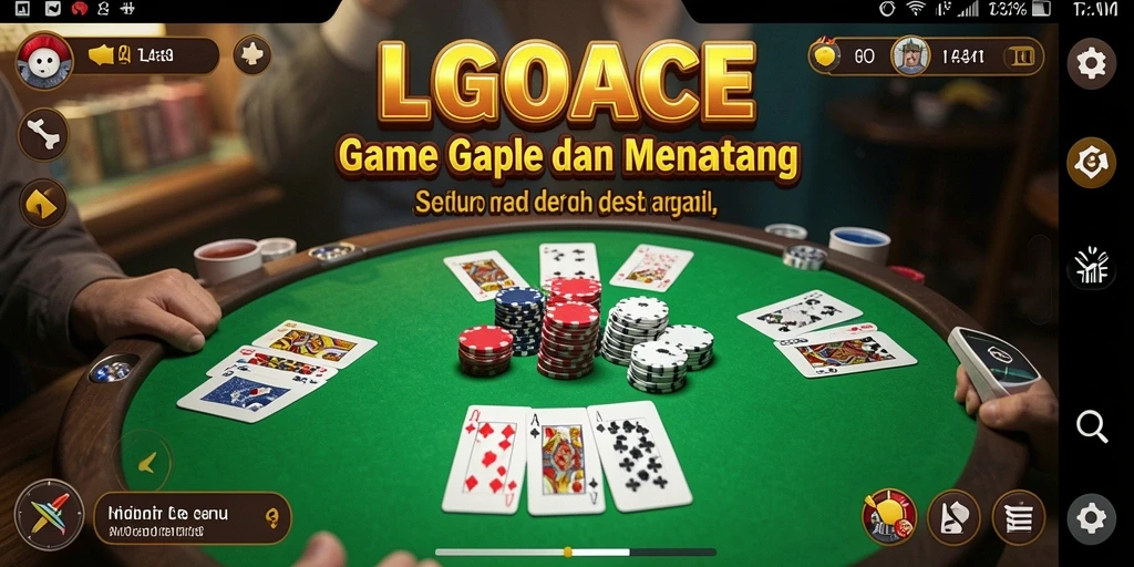 Screenshot gameplay LGOACE yang menampilkan permainan Gaple seru.