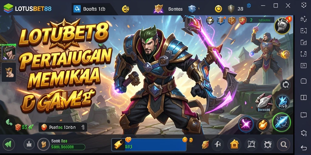 Gameplay LOTUSBET88 menampilkan pertarungan seru antara karakter-karakter kuat.