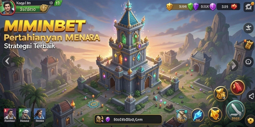 Screenshot MIMINBET menunjukkan aksi menempatkan menara untuk mempertahankan wilayah.