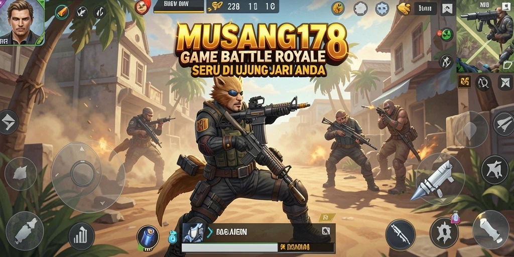 Tampilan seru dari aksi gameplay Battle Royale di MUSANG178.
