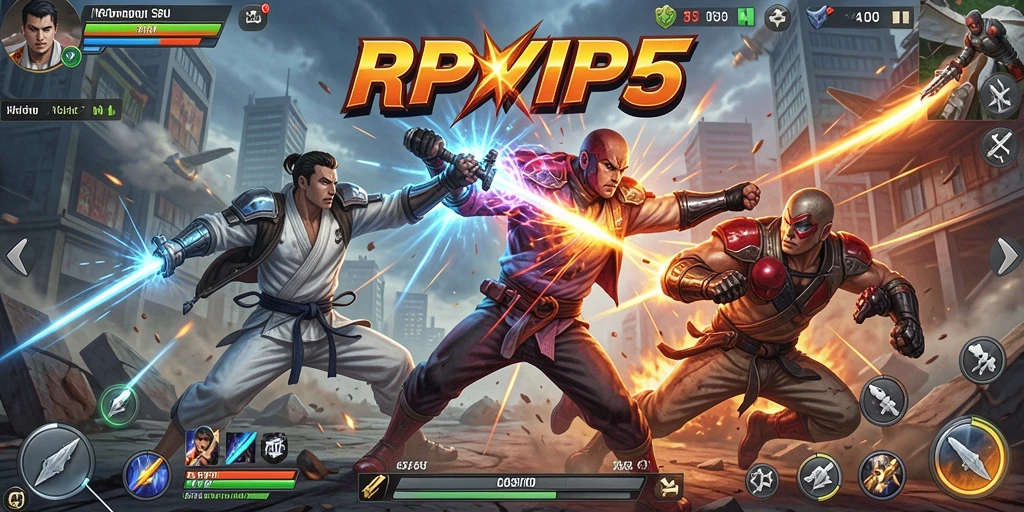 Tampilan gameplay seru RPVIP5 menampilkan aksi pertarungan yang intens.