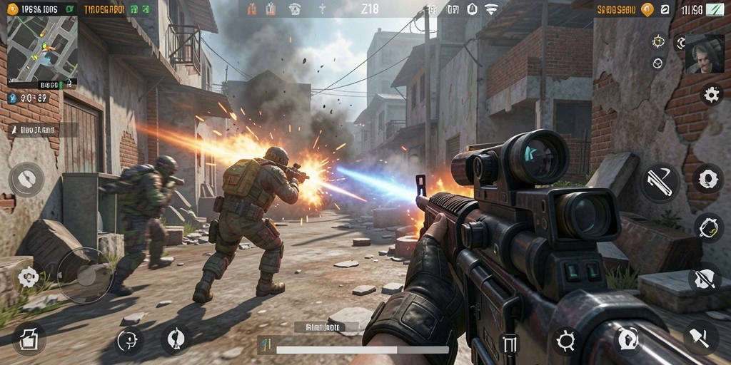Gameplay Z18 menampilkan aksi tembak-menembak yang intens dan menarik.